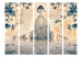 Room Divider Screen Buddha of Prosperity II (5-piece) - statue and magnolias in Zen style 124279 additionalThumb 3