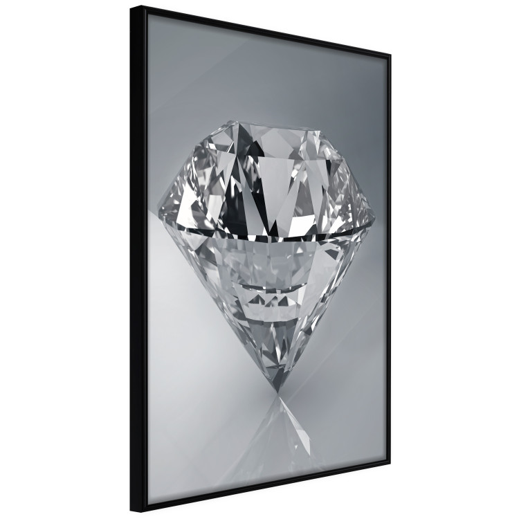 Poster Symbols of Winter - shining diamond-shaped crystal on gray background 124479 additionalImage 10