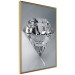 Poster Symbols of Winter - shining diamond-shaped crystal on gray background 124479 additionalThumb 12
