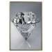 Poster Symbols of Winter - shining diamond-shaped crystal on gray background 124479 additionalThumb 16