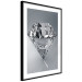 Poster Symbols of Winter - shining diamond-shaped crystal on gray background 124479 additionalThumb 11