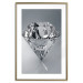 Poster Symbols of Winter - shining diamond-shaped crystal on gray background 124479 additionalThumb 14