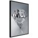Poster Symbols of Winter - shining diamond-shaped crystal on gray background 124479 additionalThumb 10