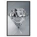 Poster Symbols of Winter - shining diamond-shaped crystal on gray background 124479 additionalThumb 18