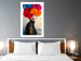 Poster Tiger on Shoulder - portrait of a woman with colorful flowers on her head 127479 additionalThumb 3