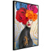 Poster Tiger on Shoulder - portrait of a woman with colorful flowers on her head 127479 additionalThumb 11