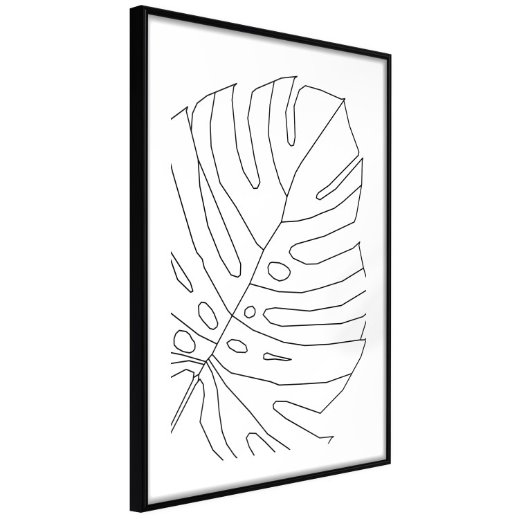 Wall Poster Monstera Drawing - black and white line art of monstera leaf on light background 128079 additionalImage 6