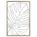 Wall Poster Monstera Drawing - black and white line art of monstera leaf on light background 128079 additionalThumb 21