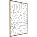 Wall Poster Monstera Drawing - black and white line art of monstera leaf on light background 128079 additionalThumb 14