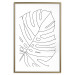 Wall Poster Monstera Drawing - black and white line art of monstera leaf on light background 128079 additionalThumb 16