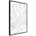 Wall Poster Monstera Drawing - black and white line art of monstera leaf on light background 128079 additionalThumb 11