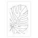 Wall Poster Monstera Drawing - black and white line art of monstera leaf on light background 128079 additionalThumb 19