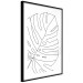 Wall Poster Monstera Drawing - black and white line art of monstera leaf on light background 128079 additionalThumb 8
