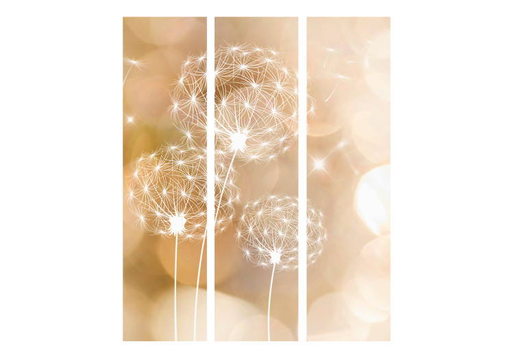 Folding Screen Touch of Summer (3-piece) - dandelion illusion on a warm background 128979 additionalImage 3