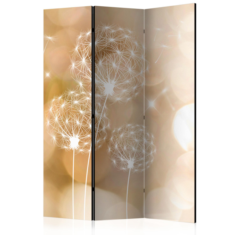 Folding Screen Touch of Summer (3-piece) - dandelion illusion on a warm background 128979