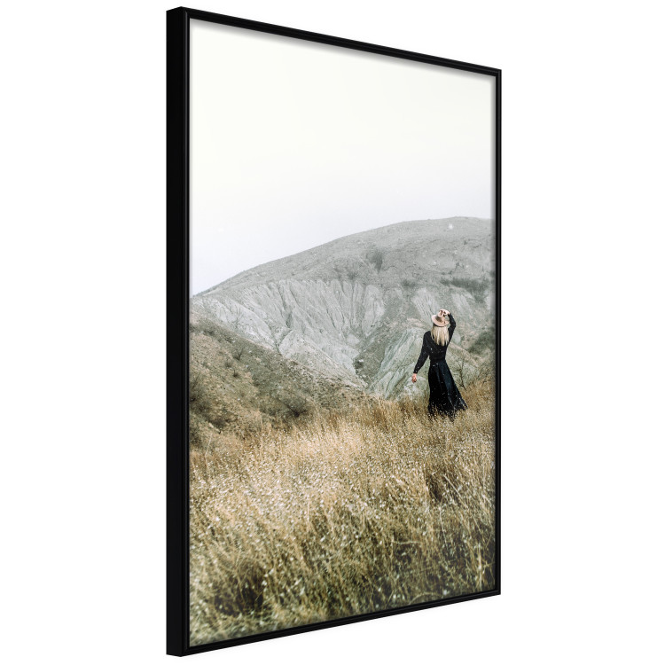 Wall Poster Lost in Nature - landscape of a meadow with a woman against a mountain range 130279 additionalImage 11