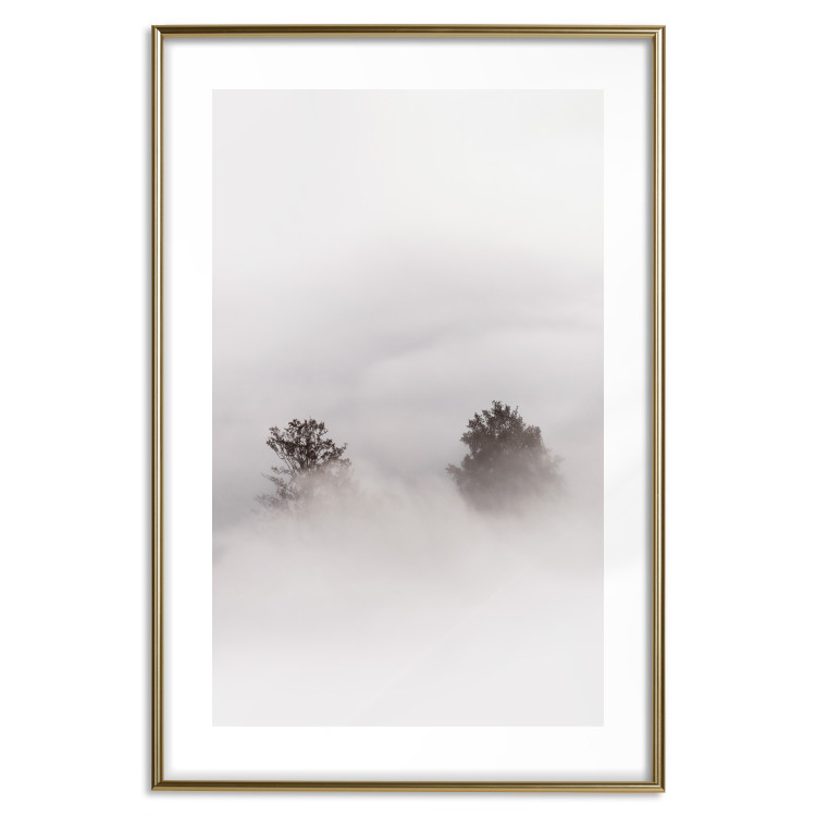 Poster Misty Whisper - landscape of trees in the midst of intense bright fog 130379 additionalImage 16