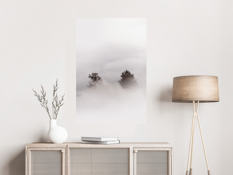 Poster Misty Whisper - landscape of trees in the midst of intense bright fog 130379 additionalImage 4