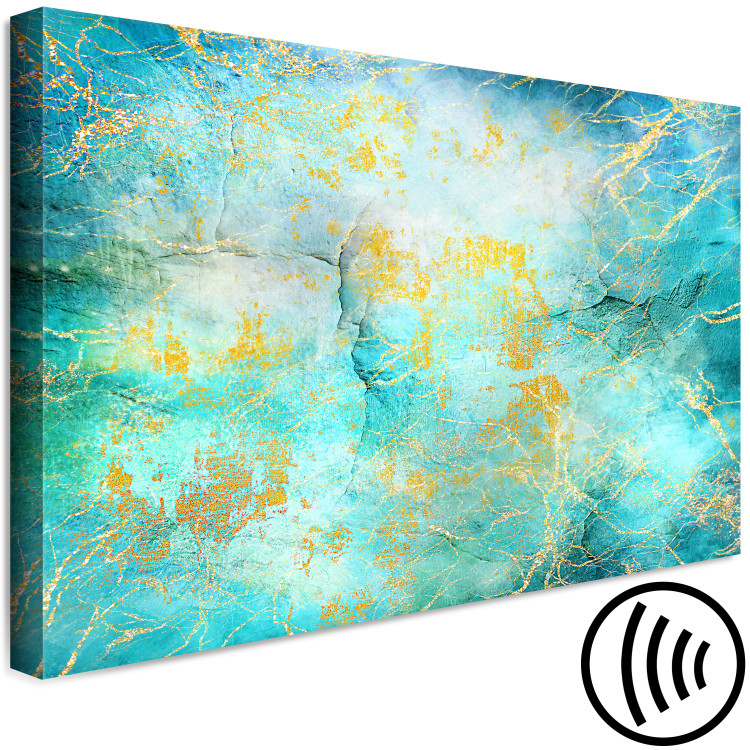 Canvas Art Print Emerald Ocean (1-piece) Wide - abstract blue background 132179 additionalImage 6