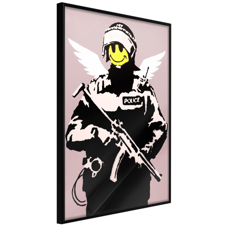 Wall Poster Policeman - man with a yellow face and wings in Banksy style 132479 additionalImage 10