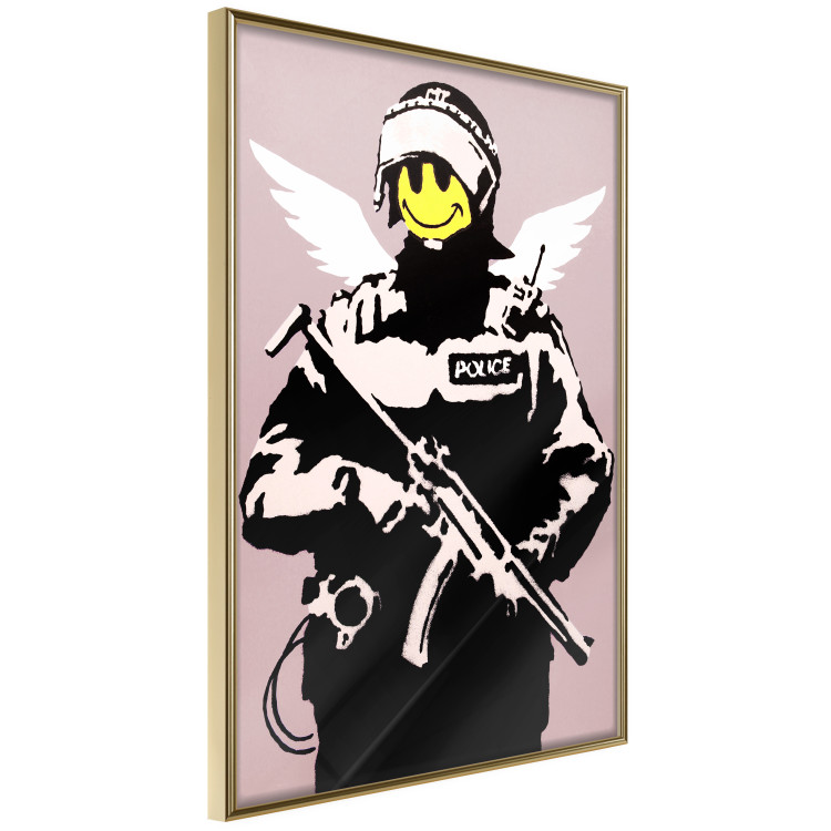 Wall Poster Policeman - man with a yellow face and wings in Banksy style 132479 additionalImage 12