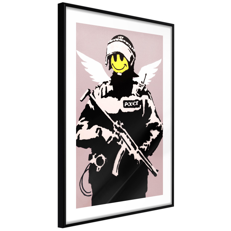 Wall Poster Policeman - man with a yellow face and wings in Banksy style 132479 additionalImage 11