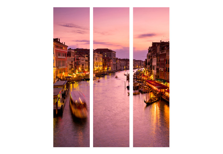 Folding Screen City of Lovers - Venice at Night (3-piece) - architecture and river 132679 additionalImage 3
