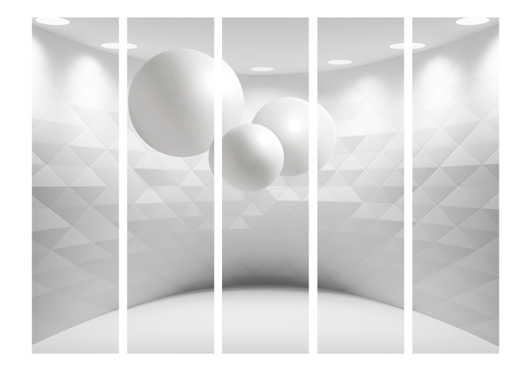 Room Separator Geometric Room II (5-piece) - white space with 3D illusion 133079 additionalImage 3