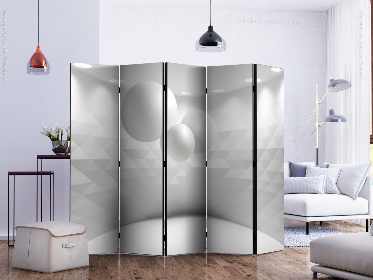 Room Separator Geometric Room II (5-piece) - white space with 3D illusion 133079 additionalImage 2