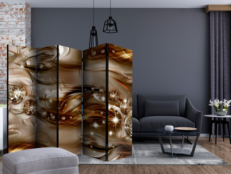 Room Separator Stellar Storm II - diamonds on the background of luxurious golden texture 133679 additionalImage 4