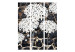 Room Divider Dark Garden - black stone wall texture with white plants 133779 additionalThumb 3