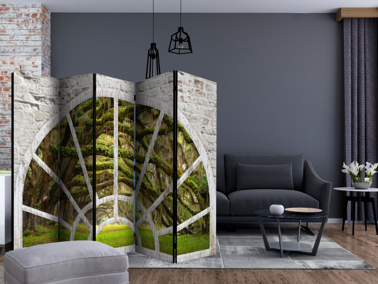 Room Divider Window to the Mysterious Forest II - view from the window of abstract trees 134079 additionalImage 4