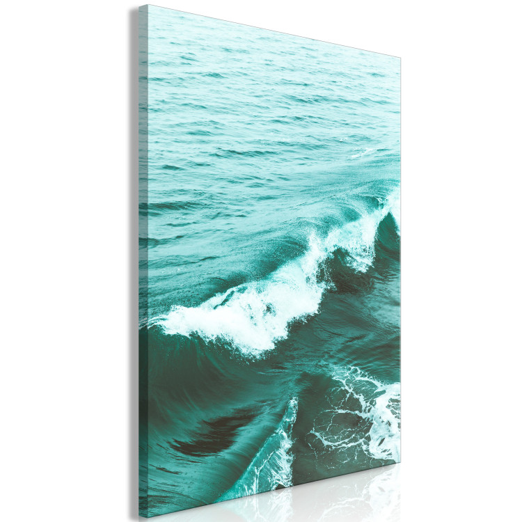 Canvas Art Print A peaceful wave - deep green sea with a small wave in the foreground 135279 additionalImage 2