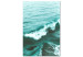 Canvas Art Print A peaceful wave - deep green sea with a small wave in the foreground 135279