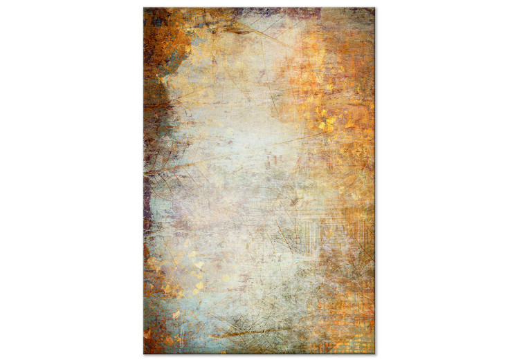 Canvas Print Etude (1-piece) Vertical - modern abstraction with golden leaves 135379