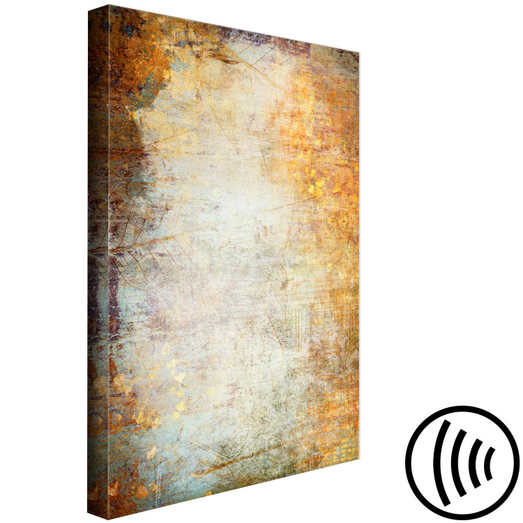 Canvas Print Etude (1-piece) Vertical - modern abstraction with golden leaves 135379 additionalImage 6