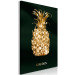 Canvas Gold pineapple - fruit with an inscription on the green background 135579 additionalThumb 2