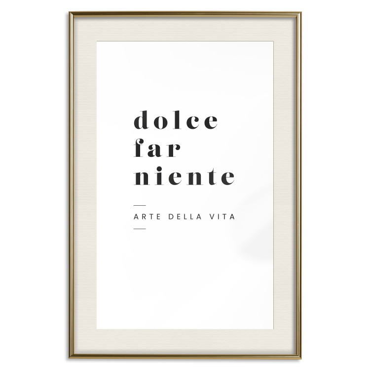 Poster Dolce far niente - black and white simple composition with Italian text 135879 additionalImage 27