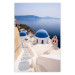 Poster Trip to Santorini - a summer landscape of architecture against the sea 136079