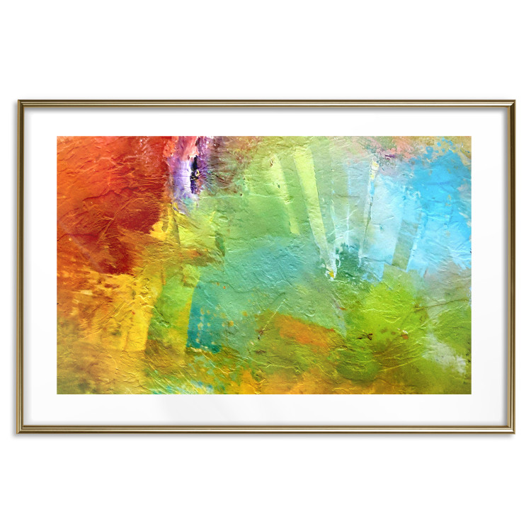 Wall Poster Mountains from Above - a unique colorful abstract with paint texture 137179 additionalImage 4