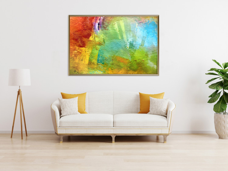 Wall Poster Mountains from Above - a unique colorful abstract with paint texture 137179 additionalImage 9