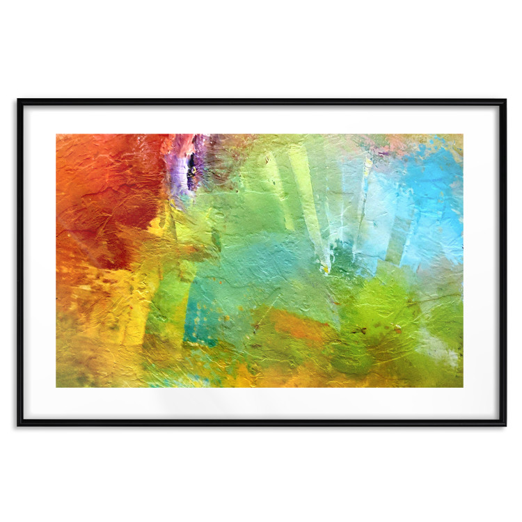 Wall Poster Mountains from Above - a unique colorful abstract with paint texture 137179 additionalImage 2