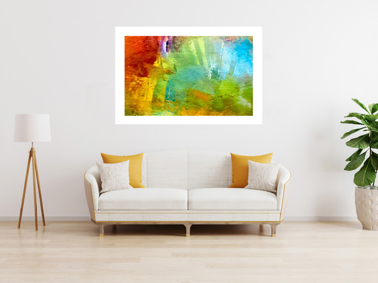 Wall Poster Mountains from Above - a unique colorful abstract with paint texture 137179 additionalImage 11