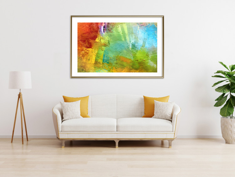 Wall Poster Mountains from Above - a unique colorful abstract with paint texture 137179 additionalImage 8
