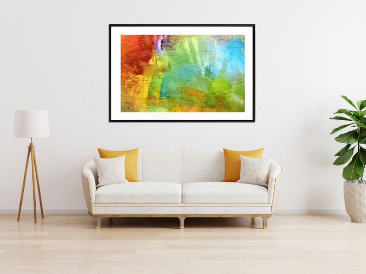 Wall Poster Mountains from Above - a unique colorful abstract with paint texture 137179 additionalImage 7