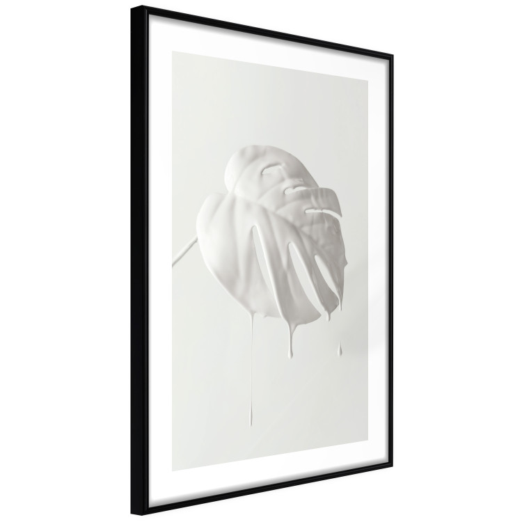Wall Poster Bright Monstera - all-white composition with a leaf of a tropical plant 137279 additionalImage 22