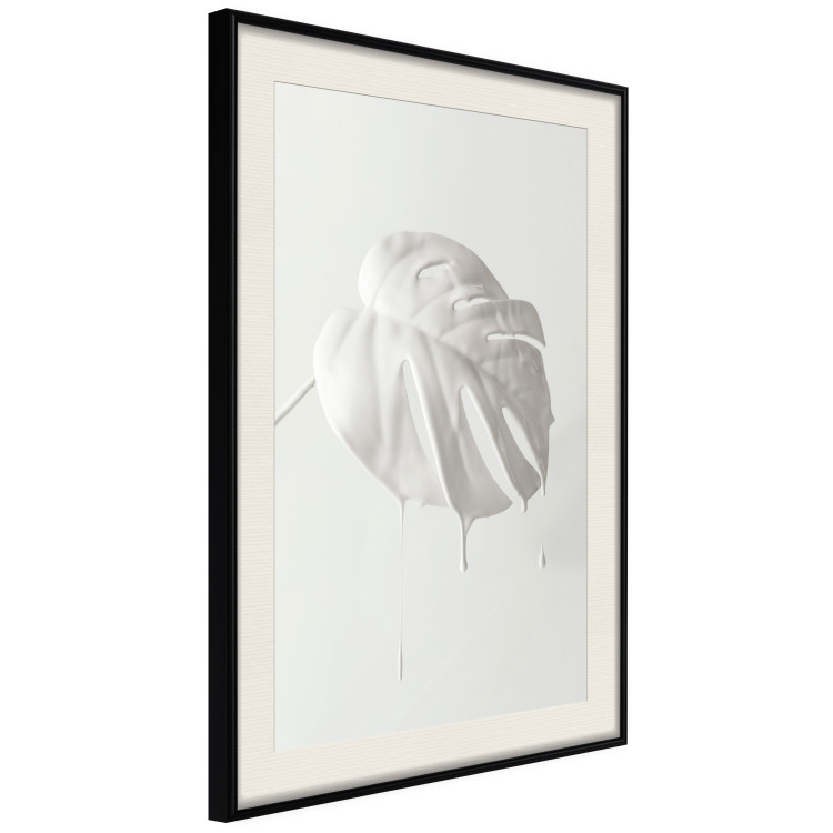 Wall Poster Bright Monstera - all-white composition with a leaf of a tropical plant 137279 additionalImage 20