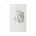 Wall Poster Bright Monstera - all-white composition with a leaf of a tropical plant 137279 additionalThumb 8
