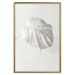 Wall Poster Bright Monstera - all-white composition with a leaf of a tropical plant 137279 additionalThumb 4