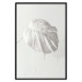 Wall Poster Bright Monstera - all-white composition with a leaf of a tropical plant 137279 additionalThumb 5